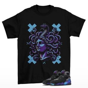 No Look Sneaker Shirt Black to Match Jordan 8 Aqua Retro