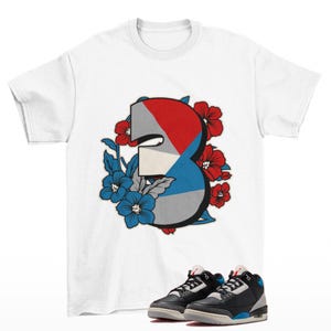 Floral 3 Sneaker Shirt White to Match Jordan 3 Rare Air
