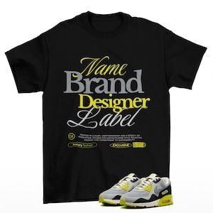 Designer Sneaker Shirt Black to Match Max 90 Patta Cyber Particle Grey