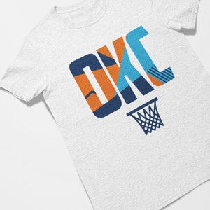Oklahoma City Basketball OKC Retro Sports Letters Tee Shirt