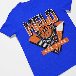 Maglietta Melo New York Basketball Ritorno al passato, reale