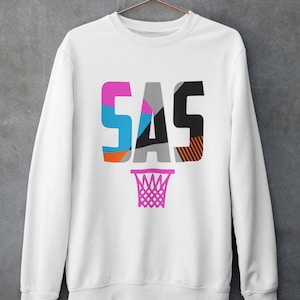 San Antonio Basketball Retro Sports Letters White Crewneck Sweatshirt
