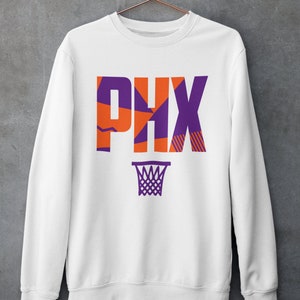 Phoenix Basketball Retro Sports Letters White Crewneck Sweatshirt
