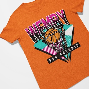 Wemby San Antonio Basketball Retro Tee Shirt Orange