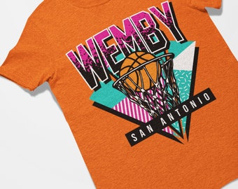 Wemby San Antonio Baloncesto Retro Camiseta Naranja