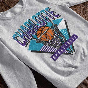 Charlotte Basketball 90s Throwback Crewneck Unisex Sweatshirt