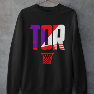 Bluza z okrągłym dekoltem Toronto Basketball Retro Sports Letters Black