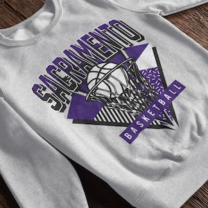 Sacramento Basketball 90s Throwback Crewneck Unisex Sweatshirt