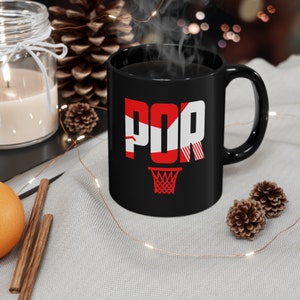 Portland Basketball Retro Schwarz Keramik Kaffee Tee Tasse 11 Unzen