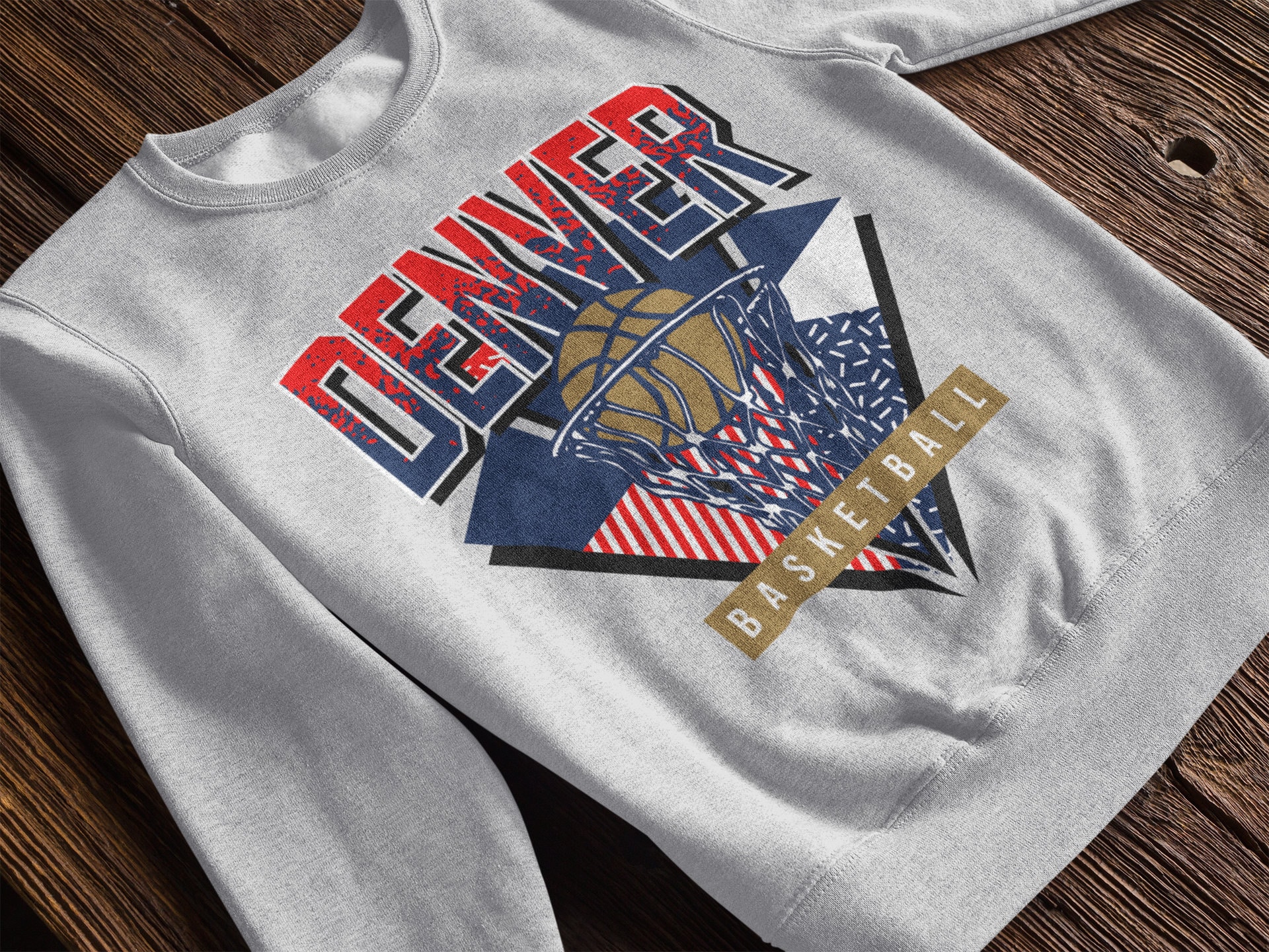 Vintage Denver Nuggets Basketball Fan Sweatshirt - Jolly Family Gifts