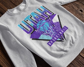 Utah Basketball 90s Throwback Crewneck Unisex Sweatshirt
