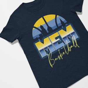 Memphis Basketball Retro Chrome Skyline Tee Shirt