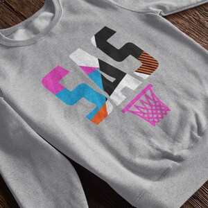 San Antonio Basketball Retro Sports Letters Grey Crewneck Sweatshirt