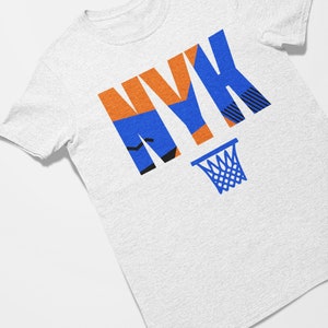 New York Basketball Retro Sports Letters Tee Shirt White