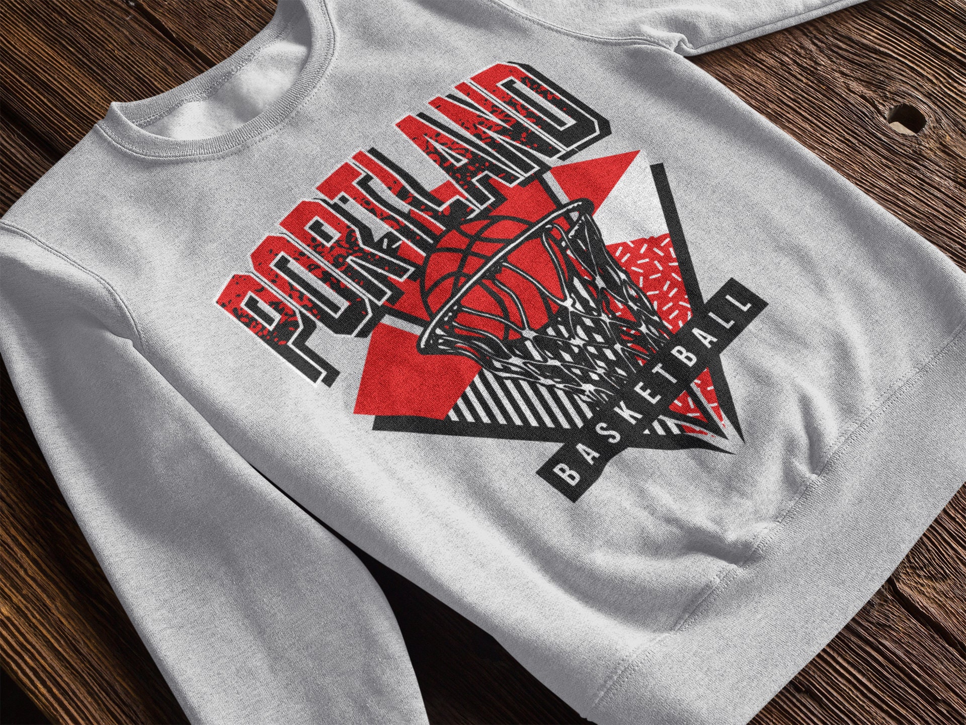 Portland Trail Blazers Antigua Strong Hold Long Sleeve Henley Hoodie T-Shirt  - Gray