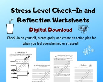 Stress Management/Student Tools/Printable Worksheet/Reflection Worksheets/Planner/Organizer/Digital Download/Student help/Self-Care
