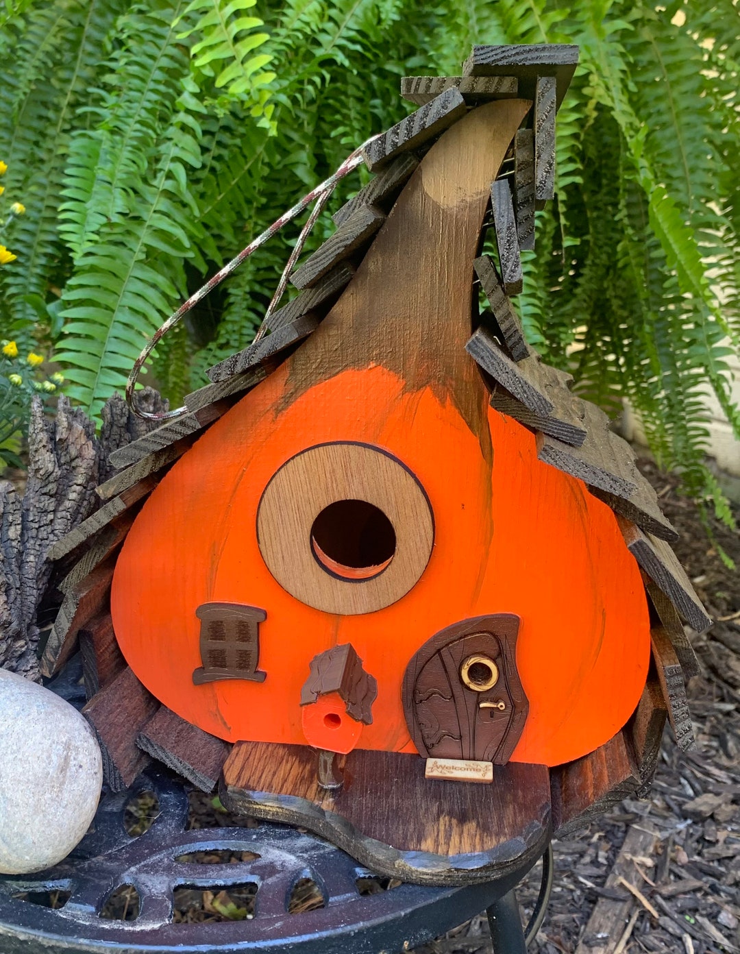 Pumpkin Birdhouse / Home Decor / Garden Art / Pumpkin / Fall Decor ...