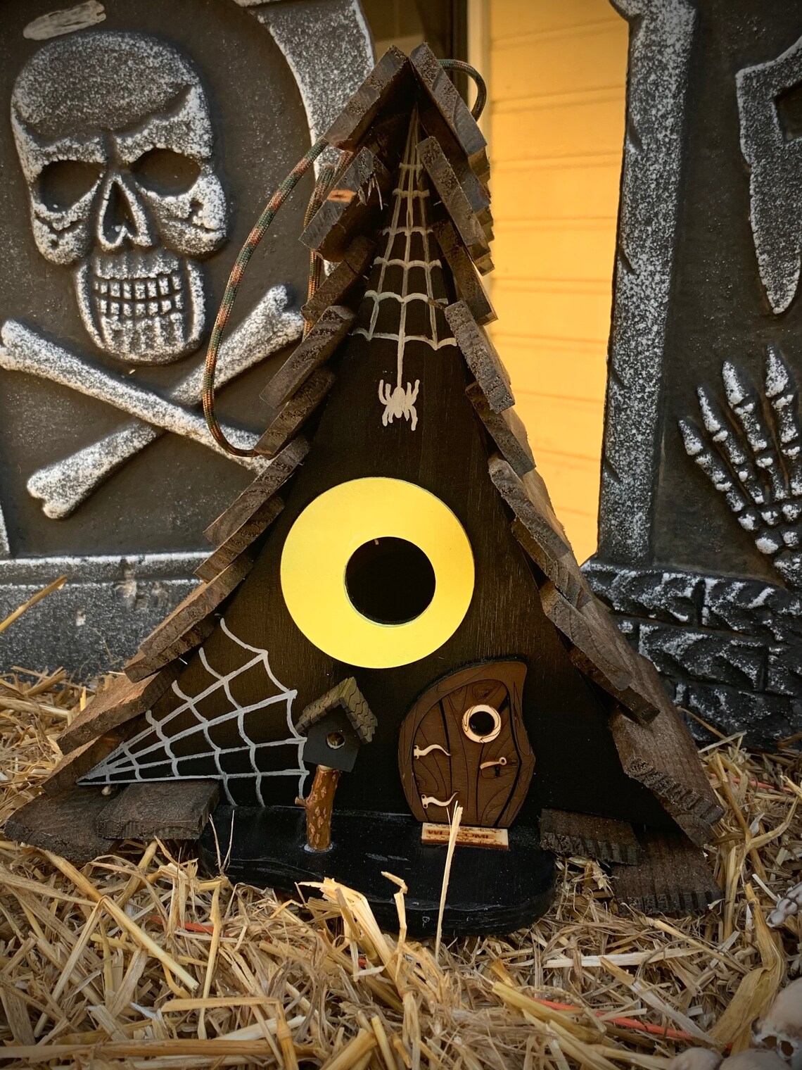 Halloween Spider A-frame Birdhouse / Bird House / Handmade / - Etsy