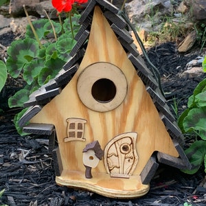 Natural Crooked House / Curvy Birdies / Birdhouse / Garden Art / USA made / Handmade Birdhouse / Family Owned / Home Decor /