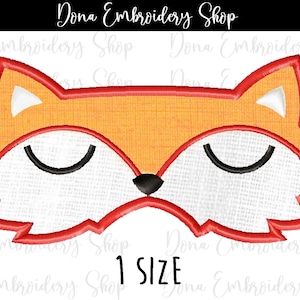 Fox Boy Sleep Mask Applique Machine Embroidery Design, Embroidery Patterns, Embroidery Files, Machine Embroidery, Instant Download