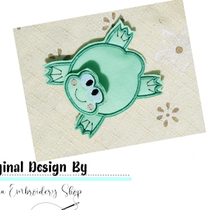 Frog Coaster ITH - Machine Embroidery Design, Embroidery Patterns, Embroidery Files, Machine Embroidery, Instant Download