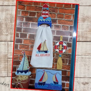 Nautical pack with 4 designs ITH - Machine Embroidery Design, Embroidery Patterns, Embroidery Files, Machine Embroidery, Instant Download