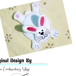 Easter Bunny Coaster ITH - Machine Embroidery Design, Embroidery Patterns, Embroidery Files, Machine Embroidery, Instant Download