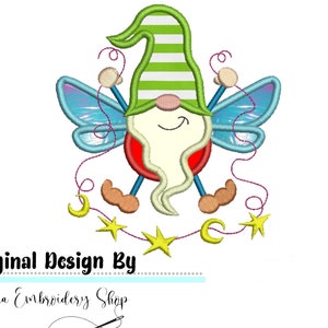 Pixie Gnome Applique - Machine Embroidery Design, Embroidery Patterns, Embroidery Files, Machine Embroidery, Instant Download