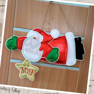 Santa Joy Ornament - ITH Christmas Machine Embroidery Design, Embroidery Files, Machine Embroidery, Instant Download