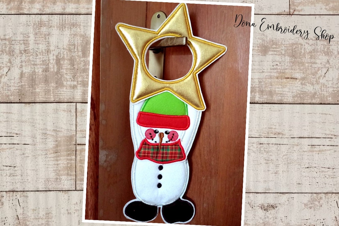 Star Snowman Door Hanger ITH Machine Embroidery Design, Embroidery ...