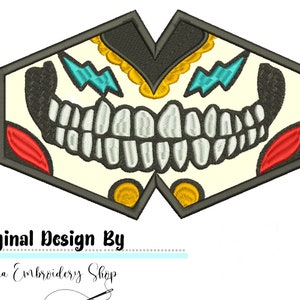 Mexican Skull Face Mask ITH Machine Embroidery Design, Embroidery Patterns,Machine Embroidery, Instant Download. In THe Hoop