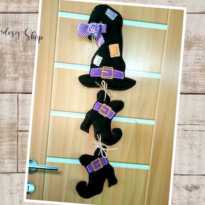 Witch Hat Ornament ITH Machine Embroidery Design, Embroidery Patterns, Embroidery Files, Instant Download. In The Hoop