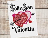 Feliz San Valentin Applique Machine Embroidery Design, Embroidery Files, Machine Embroidery, Instant Download