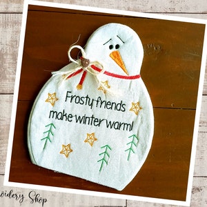 Snowman Mug Rug ITH - Machine Embroidery Design, Embroidery Patterns, Embroidery Files, Machine Embroidery, Instant Download