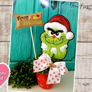 Buon Grinchmas ITH Macchina Ricamo Design, Modelli di ricamo, File di ricamo, Ricamo a macchina, Download istantaneo. Nel telaio