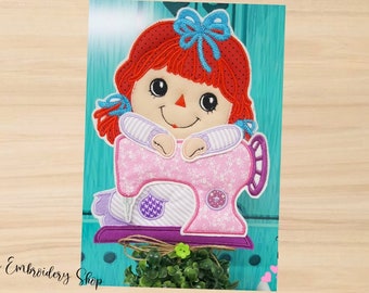 Raggedy Ann ITH Machine Embroidery Design, Embroidery Patterns, Embroidery Files, Machine Embroidery,Instant Download.In THe Hoop