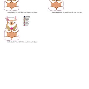May include: Three embroidery designs of a white bear wearing a headband with flowers and holding a flower in its paws. The bear is sitting in a meditation pose. The designs are in different sizes. The designs are for embroidery machines.