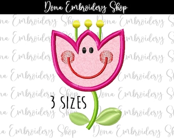 Cute Flower Applique - Machine Embroidery Design, Modelli di ricamo, File di ricamo, Ricamo a macchina, Download istantaneo