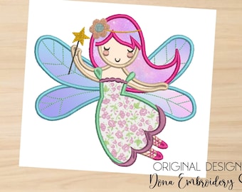 Fairy Applique - Machine Embroidery Design, Embroidery Patterns, Embroidery Files, Machine Embroidery, Instant Download
