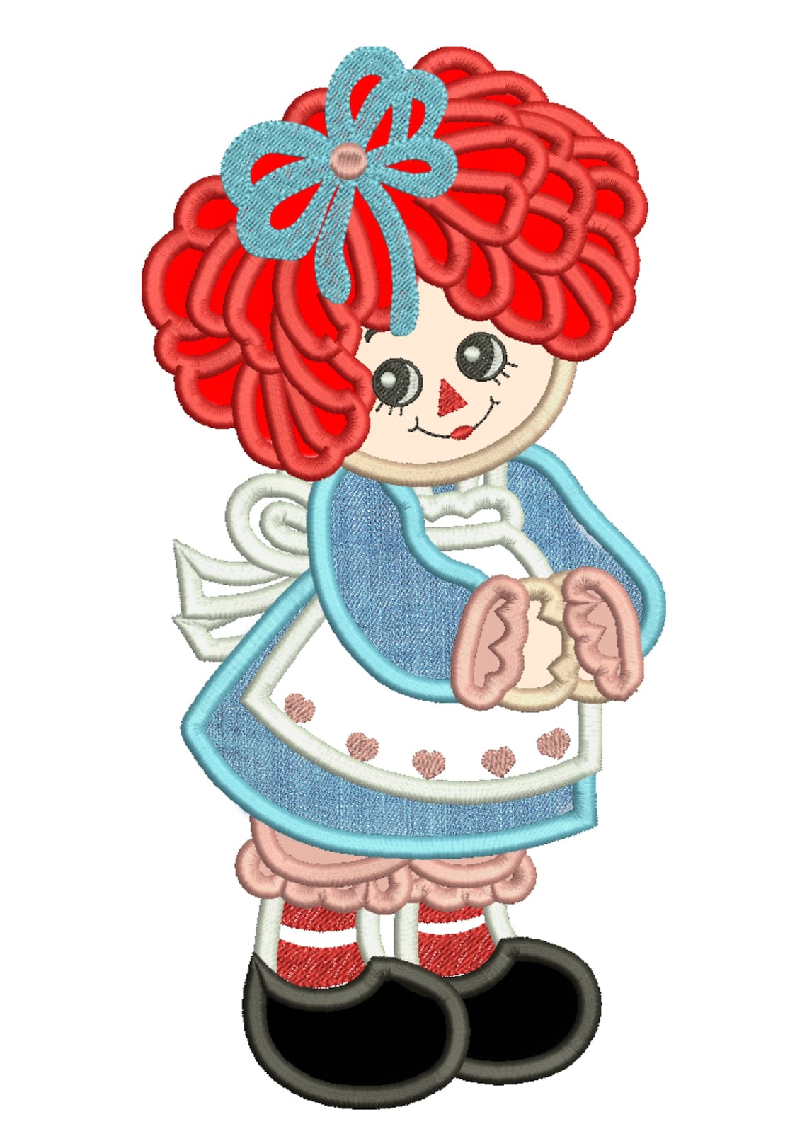 Raggedy Ann Applique Machine Embroidery Design Embroidery Etsy