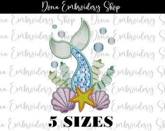 Mermaid Applique Machine Embroidery Design, Embroidery Patterns, Embroidery Files, Machine Embroidery, Instant Download