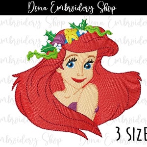 Mermaid Princess embroidery design,fill stitch Design, Embroidery Patterns, Embroidery Files, Machine Embroidery, Instant Download
