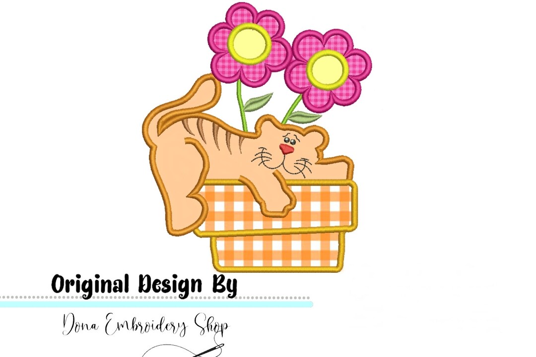 Cute Cat Applique - Machine Embroidery Design, Embroidery Patterns ...