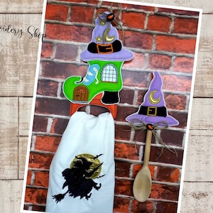 Witch House Halloween Kitchen Ornaments Pack ITH Machine Embroidery Design, Embroidery Files, Instant Download. In THe Hoop