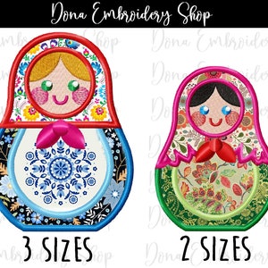 Matrioska Applique Pack  -  Machine Embroidery Design, Embroidery Patterns, Embroidery Files, Machine Embroidery, Instant Download