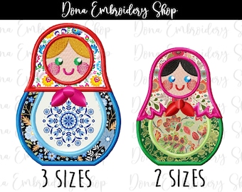 Matrioska Applique Pack - Design del ricamo a macchina, Modelli di ricamo, File di ricamo, Ricamo a macchina, Download istantaneo