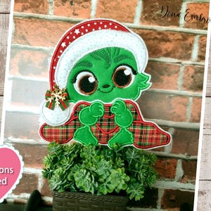Baby Grinch ITH Macchina Ricamo Design, Modelli di ricamo, File di ricamo, Ricamo a macchina, Download istantaneo. Nel telaio