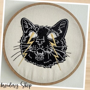 Laser Cat fill Stitch - Machine Embroidery Design, Modelli di ricamo, File di ricamo, Ricamo a macchina, Download istantaneo.