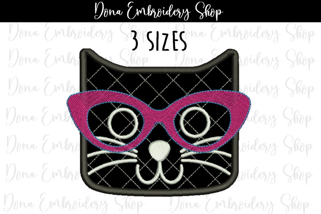 Cute Cat Applique - Machine Embroidery Design, Embroidery Patterns ...