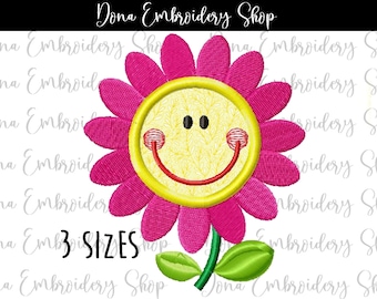 Cute Flower Applique - Machine Embroidery Design, Modelli di ricamo, File di ricamo, Ricamo a macchina, Download istantaneo